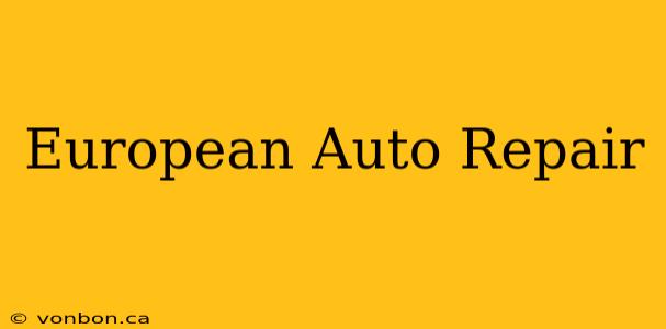 European Auto Repair