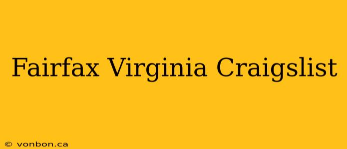 Fairfax Virginia Craigslist