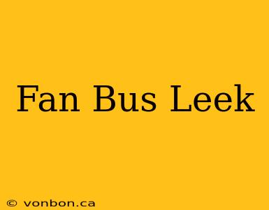 Fan Bus Leek