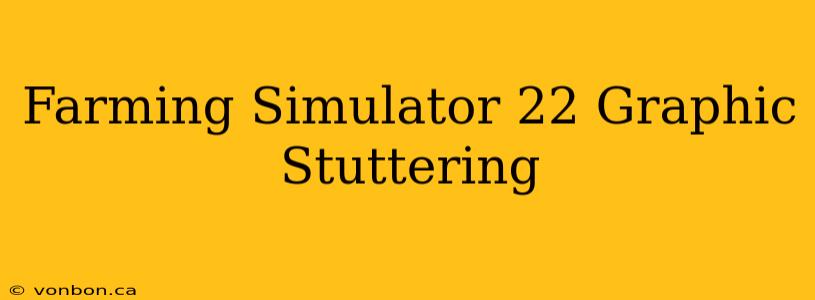 Farming Simulator 22 Graphic Stuttering