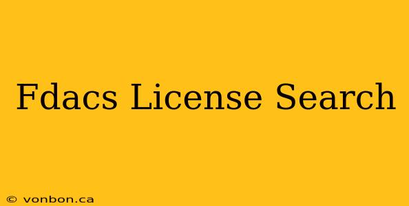 Fdacs License Search