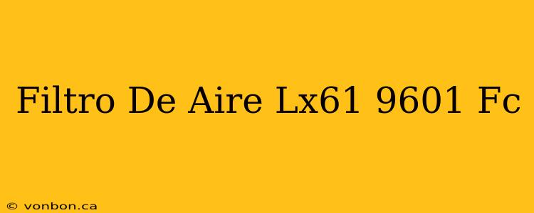 Filtro De Aire Lx61 9601 Fc