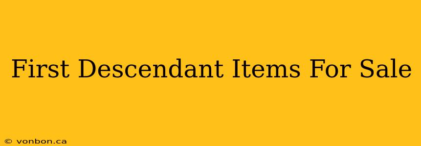 First Descendant Items For Sale