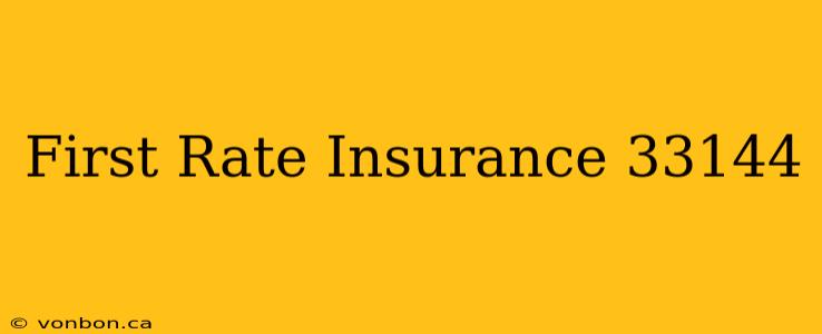 First Rate Insurance 33144