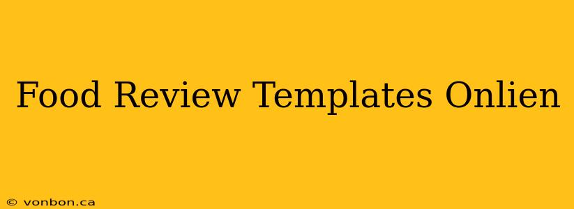 Food Review Templates Onlien