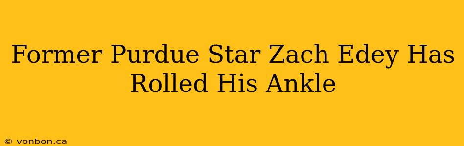 Former Purdue Star Zach Edey Has Rolled His Ankle