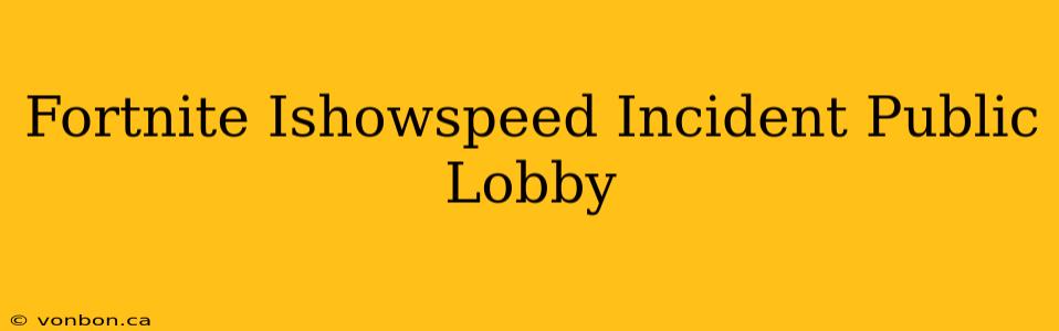 Fortnite Ishowspeed Incident Public Lobby