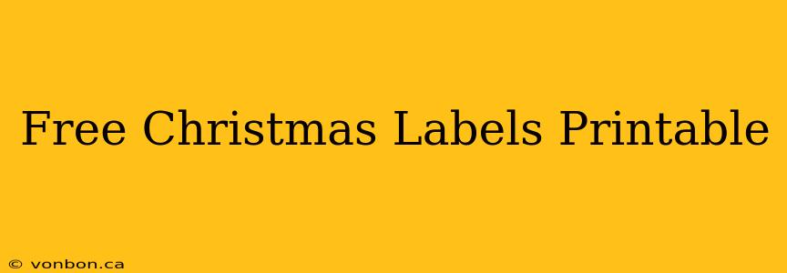 Free Christmas Labels Printable