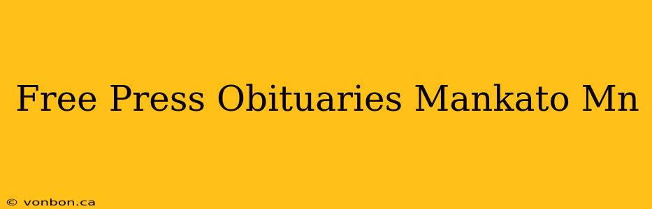 Free Press Obituaries Mankato Mn