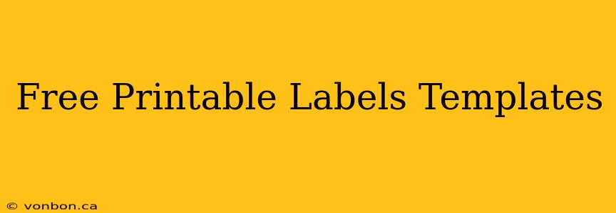 Free Printable Labels Templates