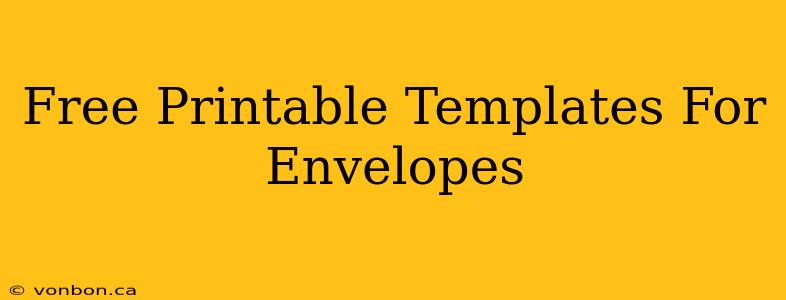 Free Printable Templates For Envelopes