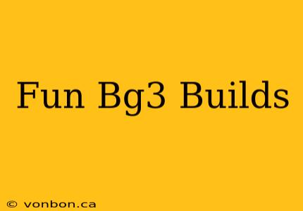 Fun Bg3 Builds