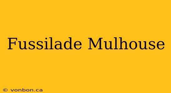 Fussilade Mulhouse