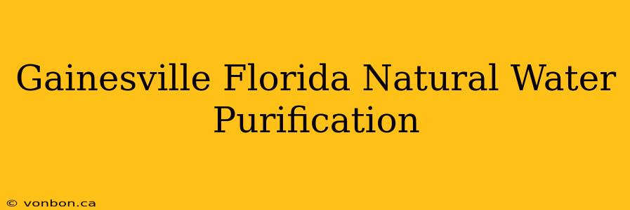 Gainesville Florida Natural Water Purification