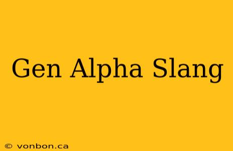 Gen Alpha Slang