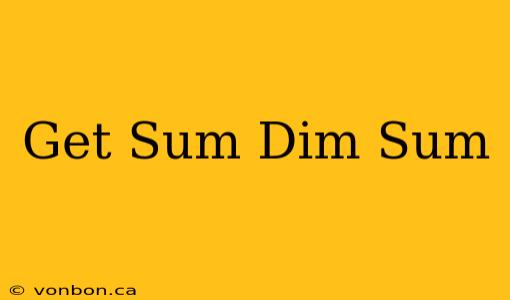 Get Sum Dim Sum