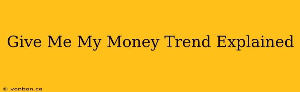 Give Me My Money Trend Explained