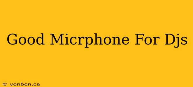 Good Micrphone For Djs