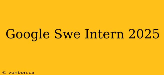 Google Swe Intern 2025