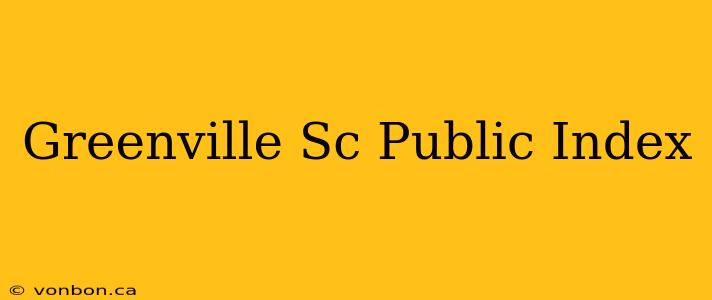 Greenville Sc Public Index