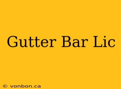 Gutter Bar Lic