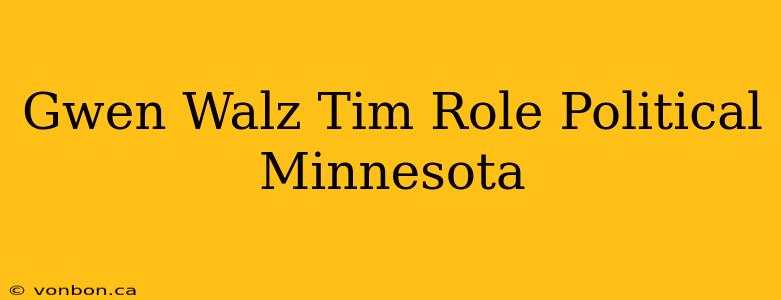 Gwen Walz Tim Role Political Minnesota