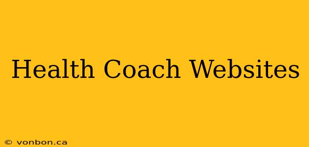 Health Coach Websites