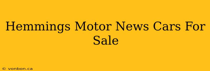 Hemmings Motor News Cars For Sale