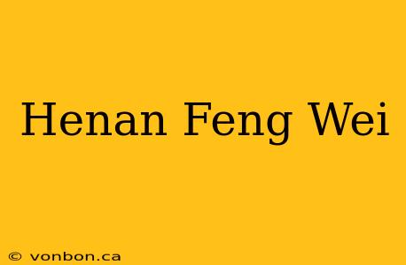 Henan Feng Wei