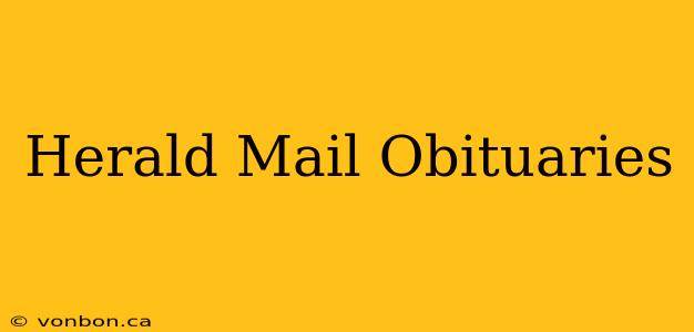 Herald Mail Obituaries