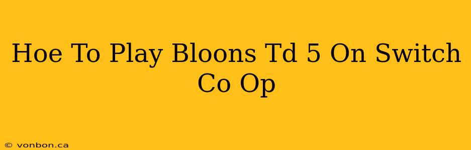 Hoe To Play Bloons Td 5 On Switch Co Op