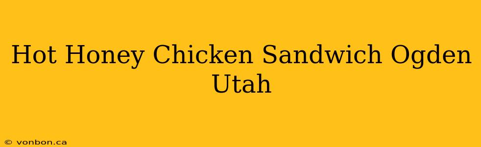 Hot Honey Chicken Sandwich Ogden Utah