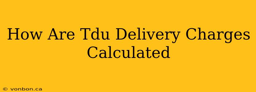 How Are Tdu Delivery Charges Calculated