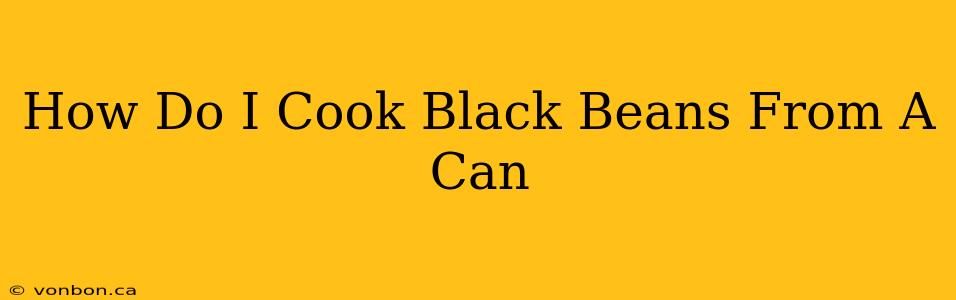 How Do I Cook Black Beans From A Can