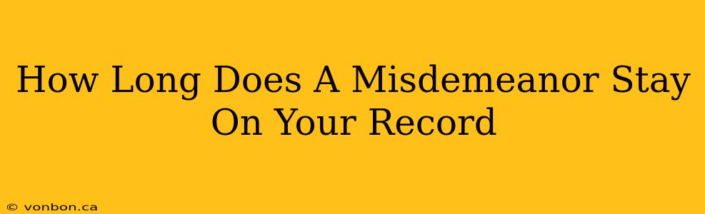 How Long Does A Misdemeanor Stay On Your Record