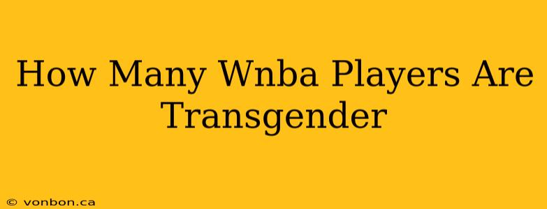 How Many Wnba Players Are Transgender