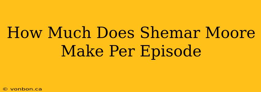 How Much Does Shemar Moore Make Per Episode