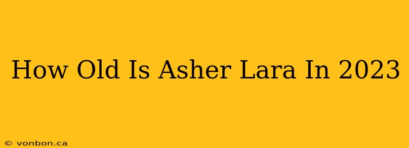 How Old Is Asher Lara In 2023