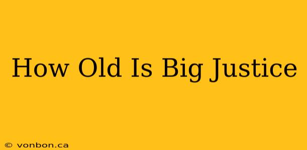 How Old Is Big Justice