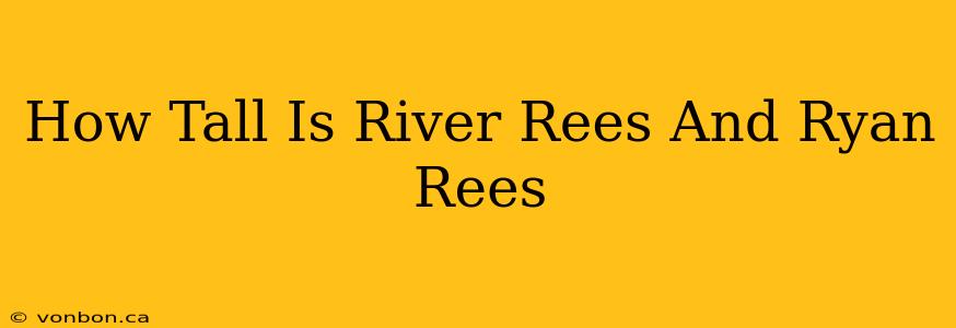 How Tall Is River Rees And Ryan Rees