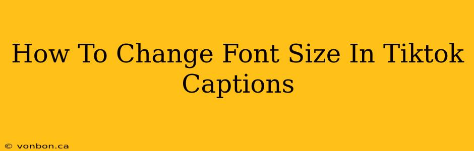 How To Change Font Size In Tiktok Captions