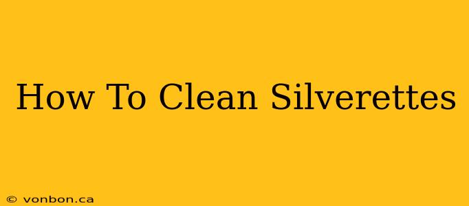 How To Clean Silverettes