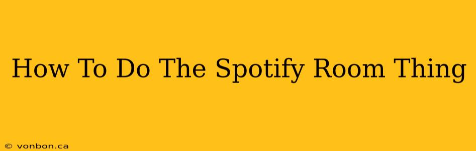 How To Do The Spotify Room Thing