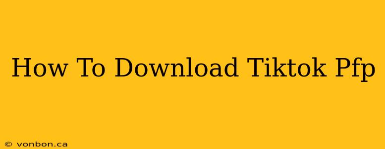 How To Download Tiktok Pfp