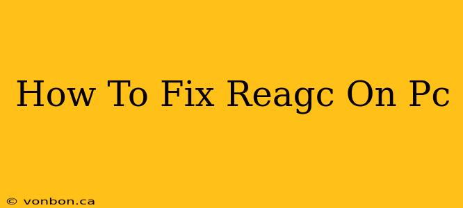 How To Fix Reagc On Pc