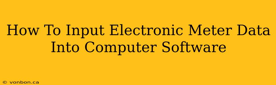 How To Input Electronic Meter Data Into Computer Software