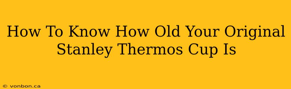 How To Know How Old Your Original Stanley Thermos Cup Is