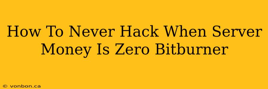 How To Never Hack When Server Money Is Zero Bitburner