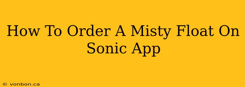 How To Order A Misty Float On Sonic App