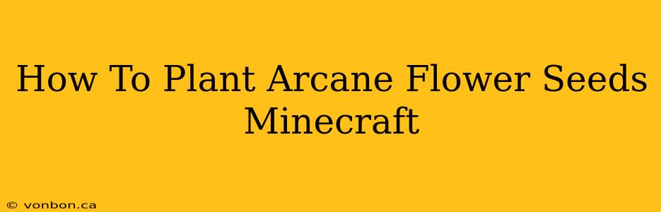 How To Plant Arcane Flower Seeds Minecraft